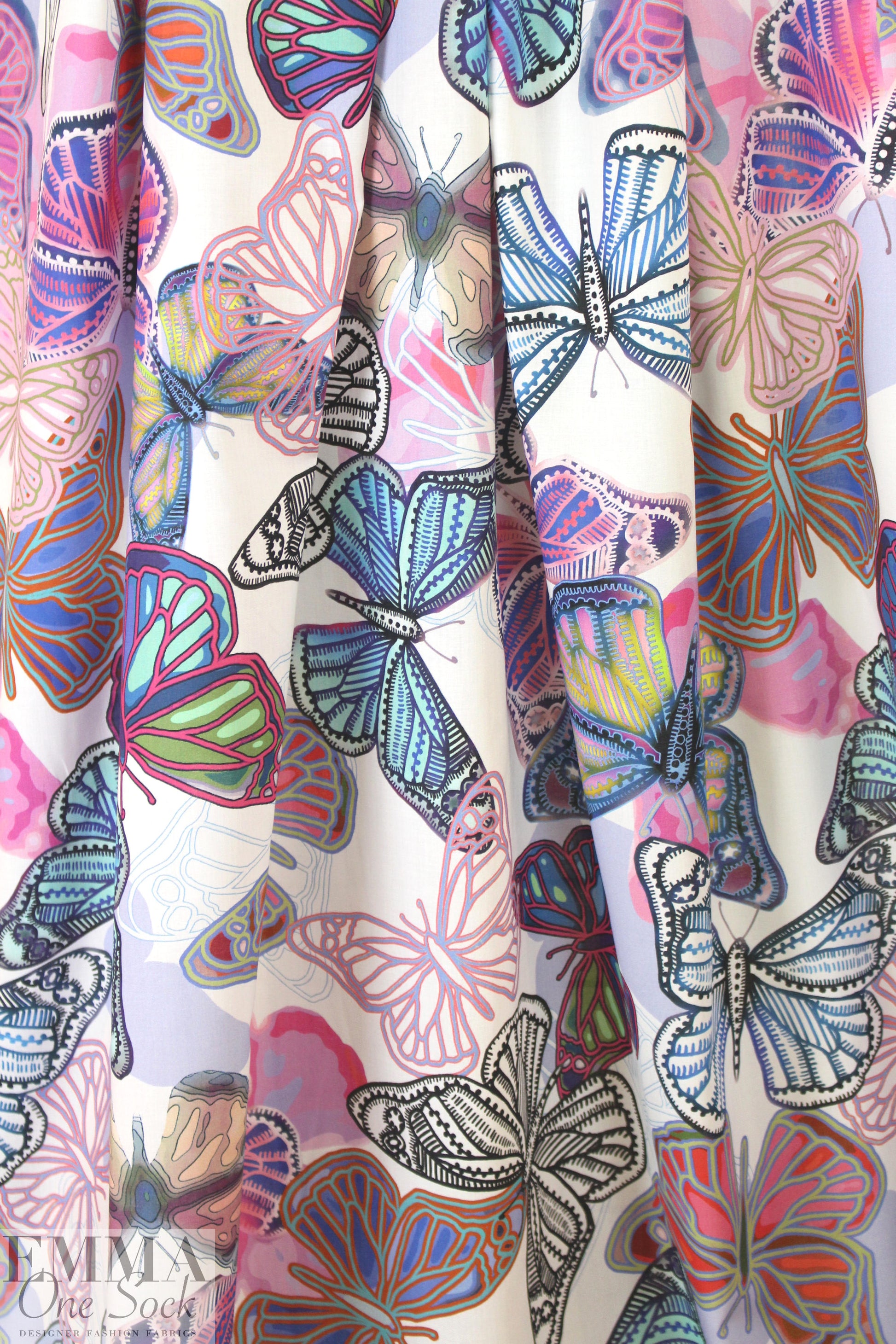 Italian butterflies galore cotton shirting 1.33 yds