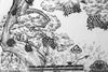 Italian 'Chinese story' black/white panel cotton woven