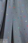 Italian bumblebees on stripes cotton shirting