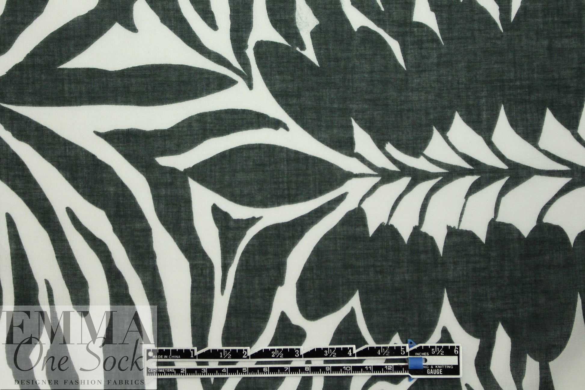 Italian edgy leaf silhouette cotton voile