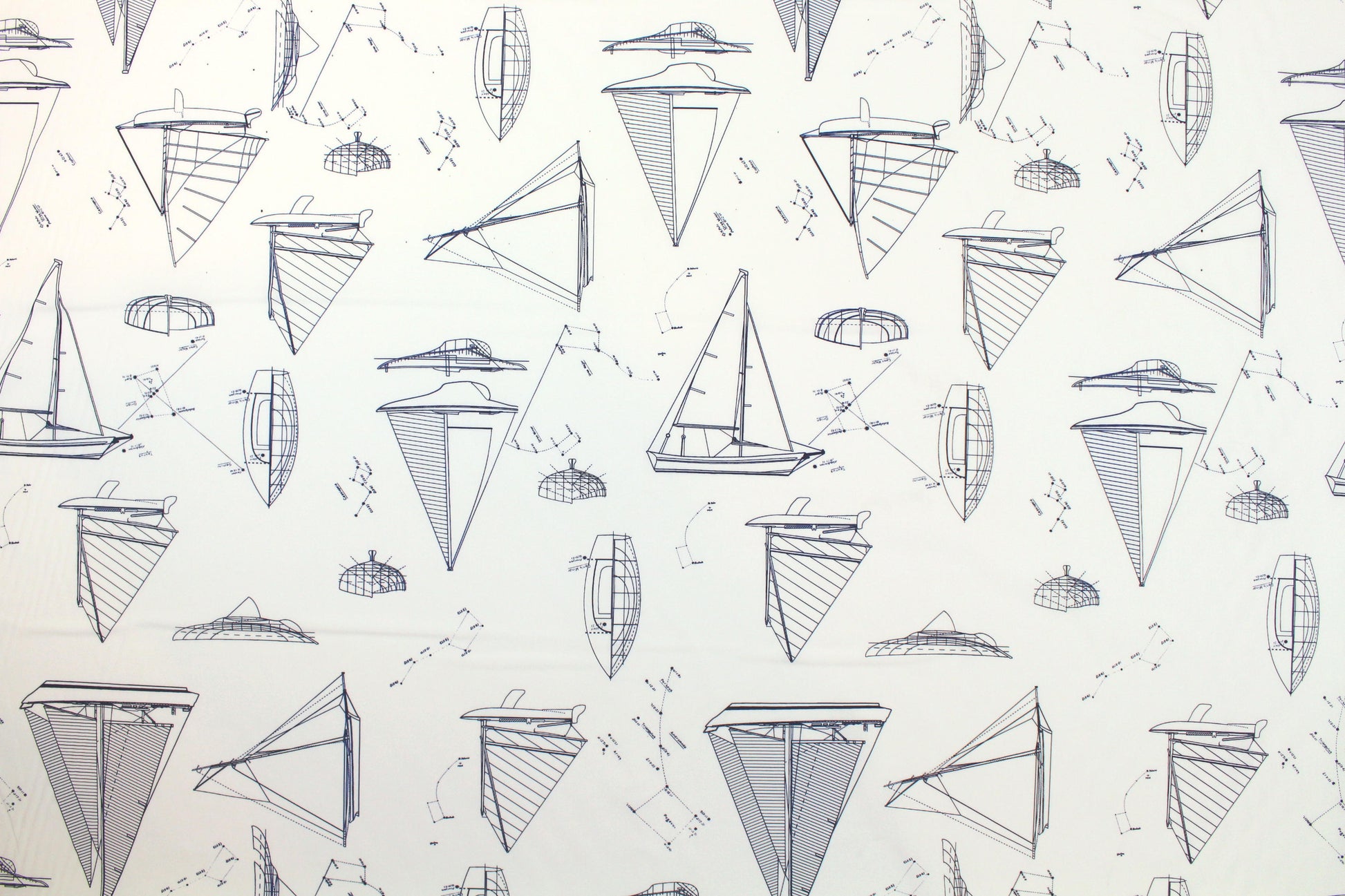 Italian nautical cotton shirting - midnight/white
