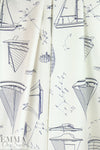 Italian nautical cotton shirting - midnight/white 1.125 yds