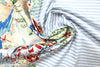 Italian 'beachside stripe' cotton stretch woven