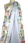 Italian 'beachside stripe' cotton stretch woven