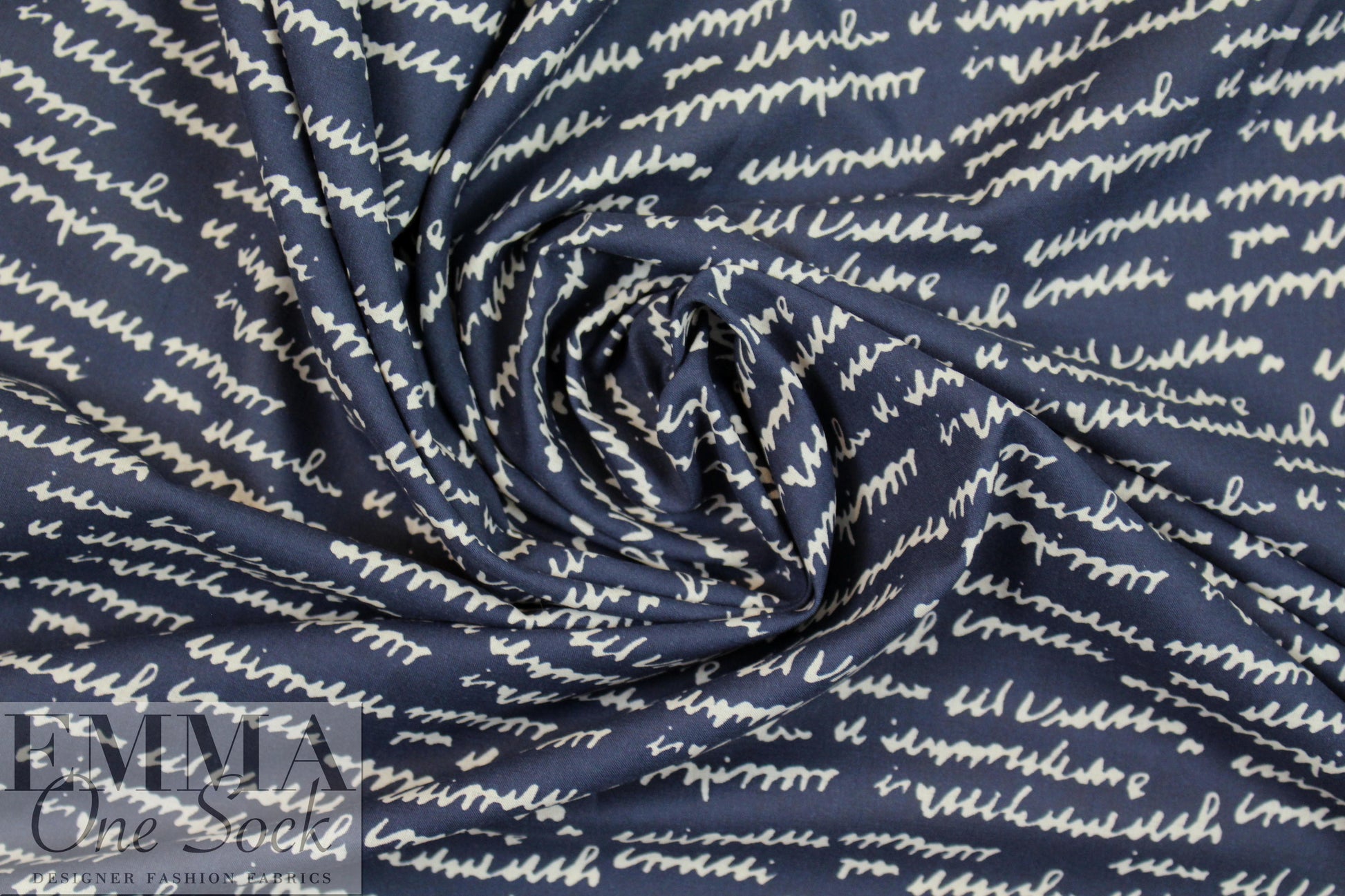 Italian 'scribble script' cotton shirting
