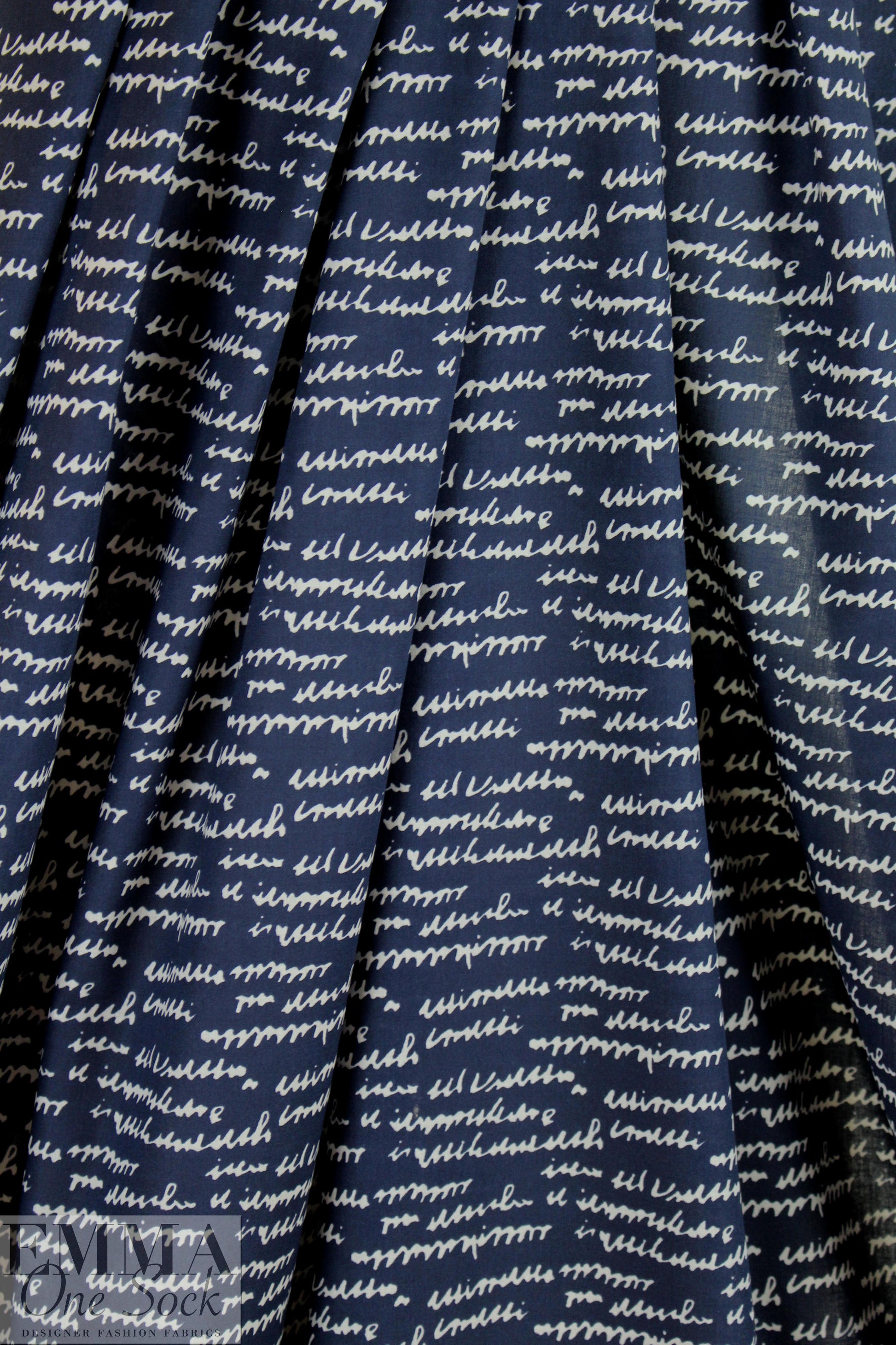 Italian 'scribble script' cotton shirting