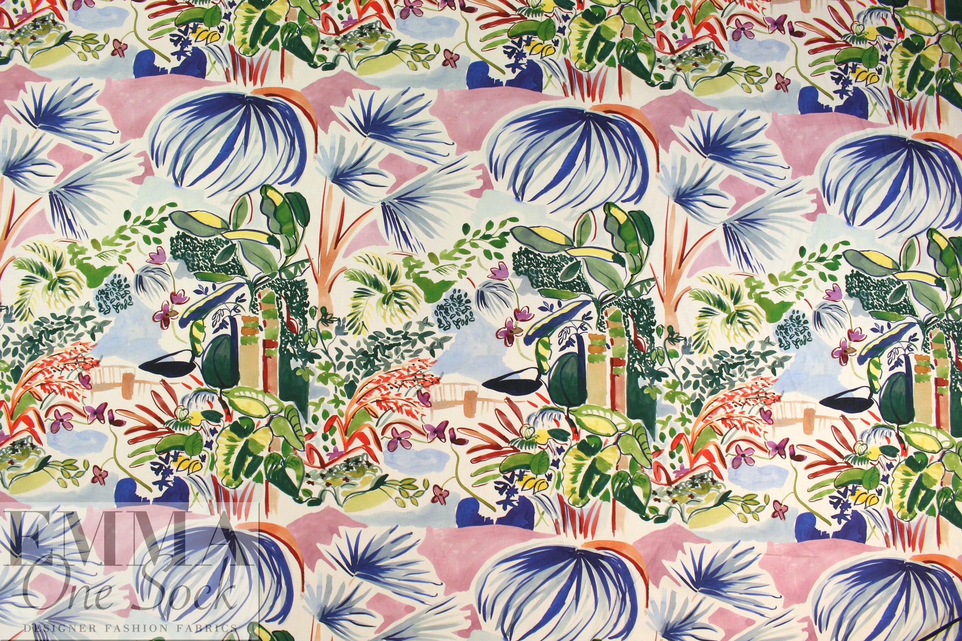 Italian holiday garden II cotton shirting