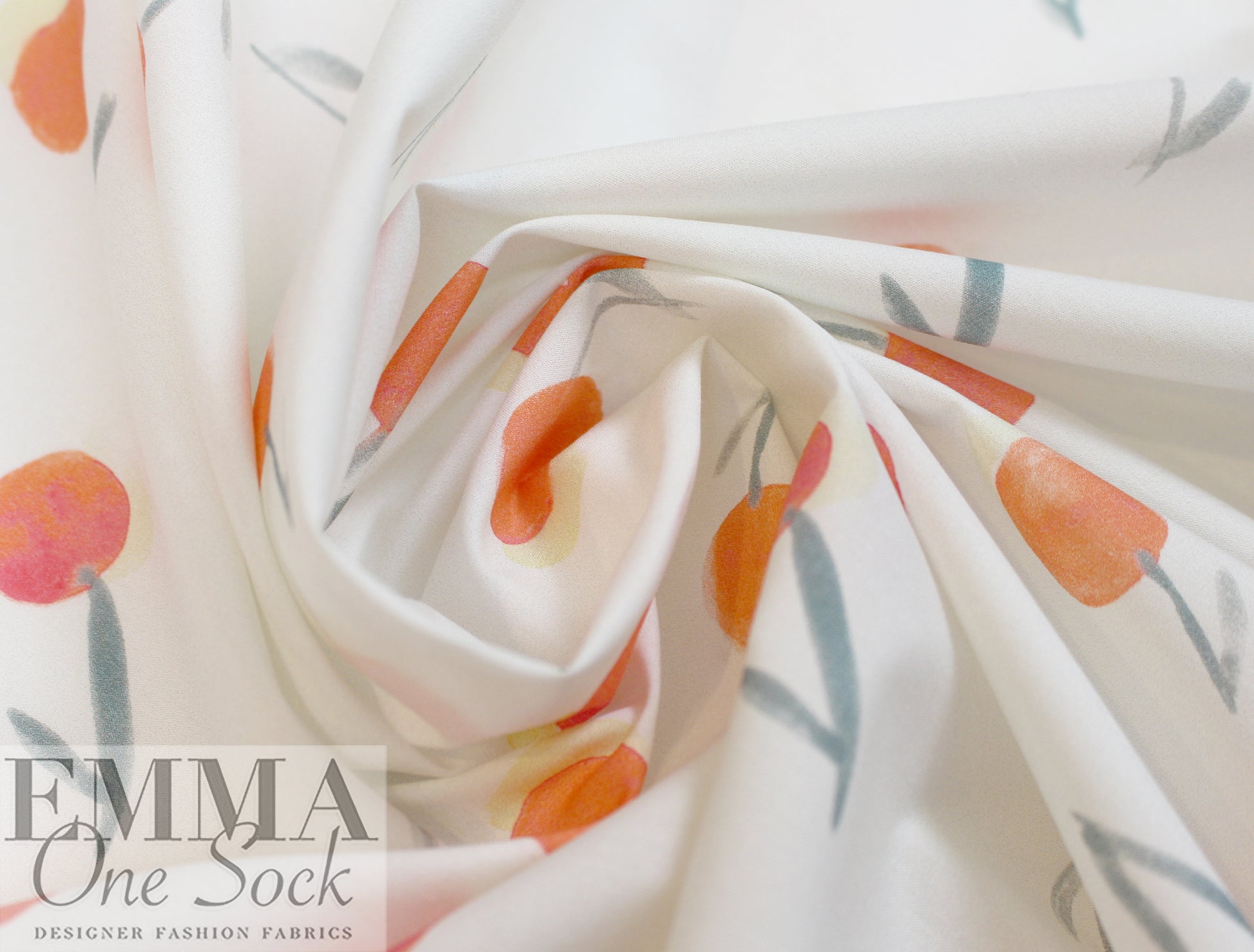 Italian B0npoint 'cherry picked' cotton shirting  1.375 yd