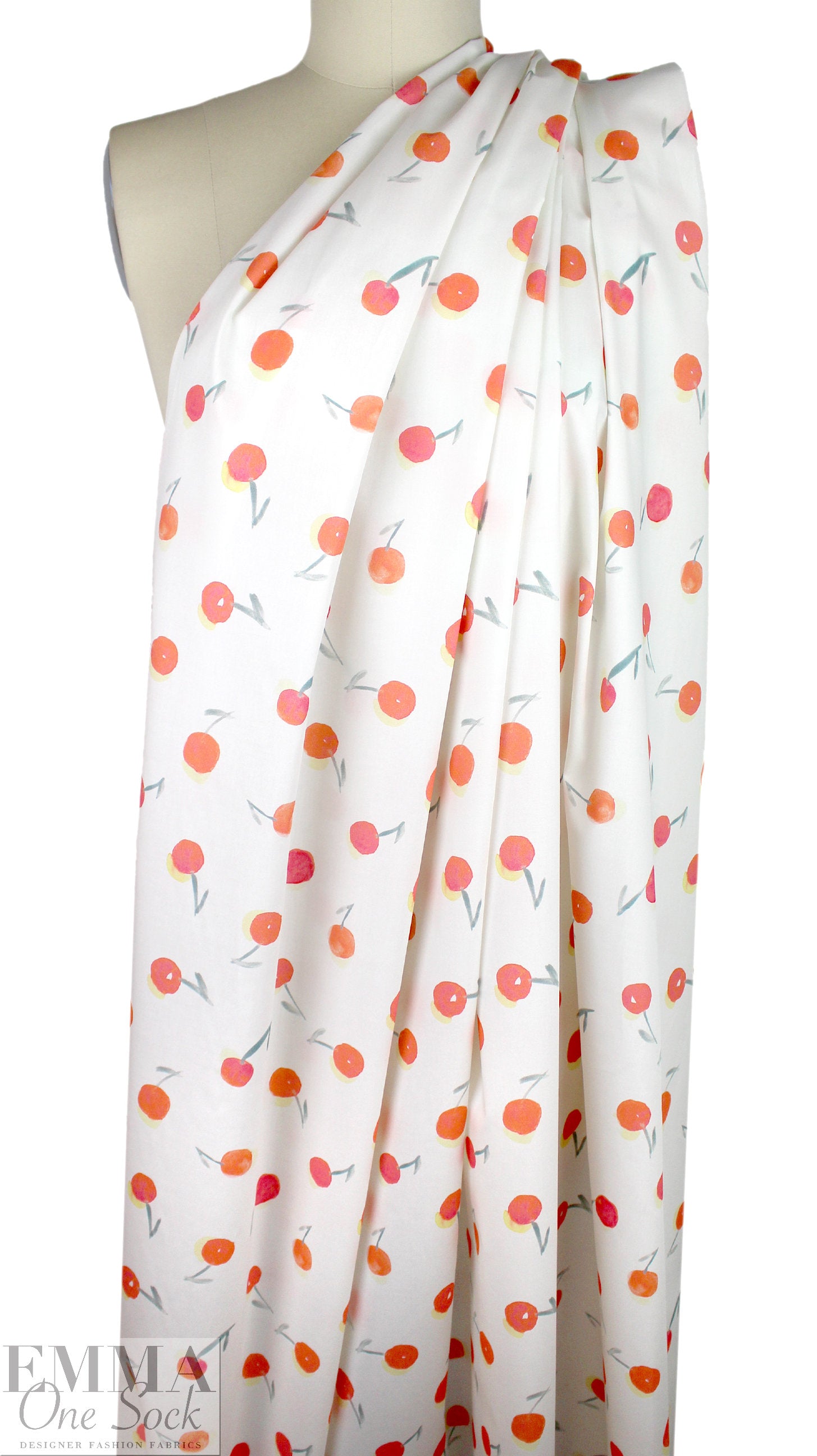 Italian B0npoint 'cherry picked' cotton shirting  1.375 yd