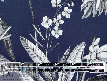 Italian 'Eden etching' cotton shirting - midnight .5 yds