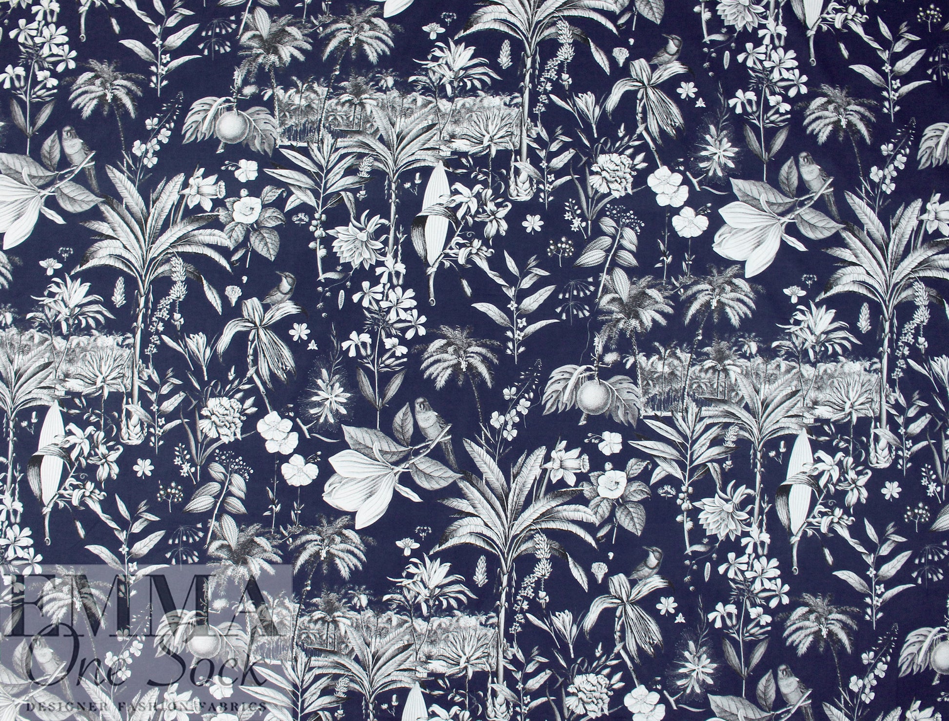Italian 'Eden etching' cotton shirting - midnight .5 yds