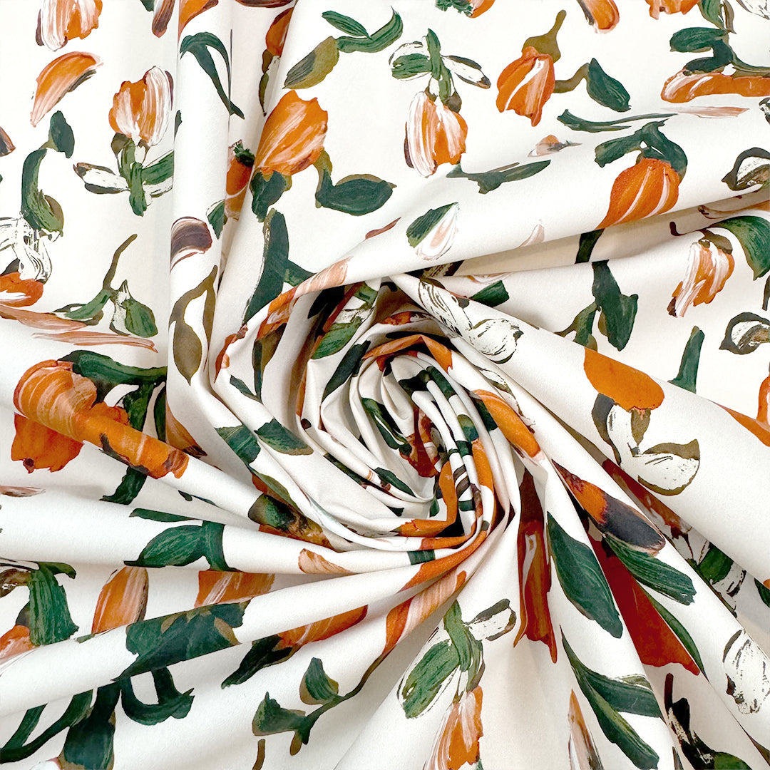 Italian 'painted roses' cotton shirting woven 1.875 yd