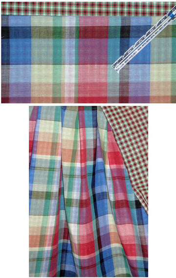 NY designer doublecloth plaid - multi-red-green