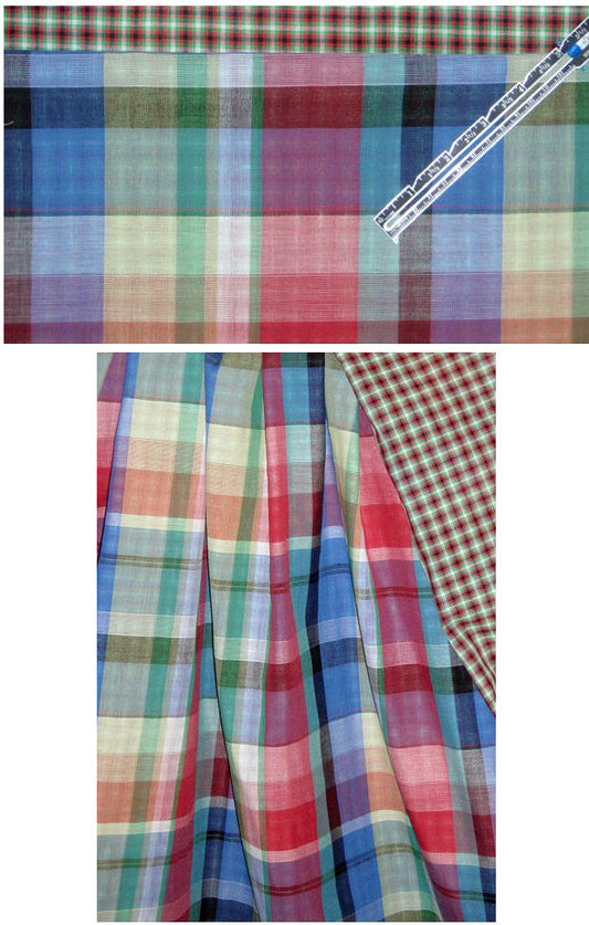 NY designer doublecloth plaid - multi-red-green