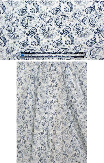 deco paisley graphic cotton/lycra shirting 1.75 yds