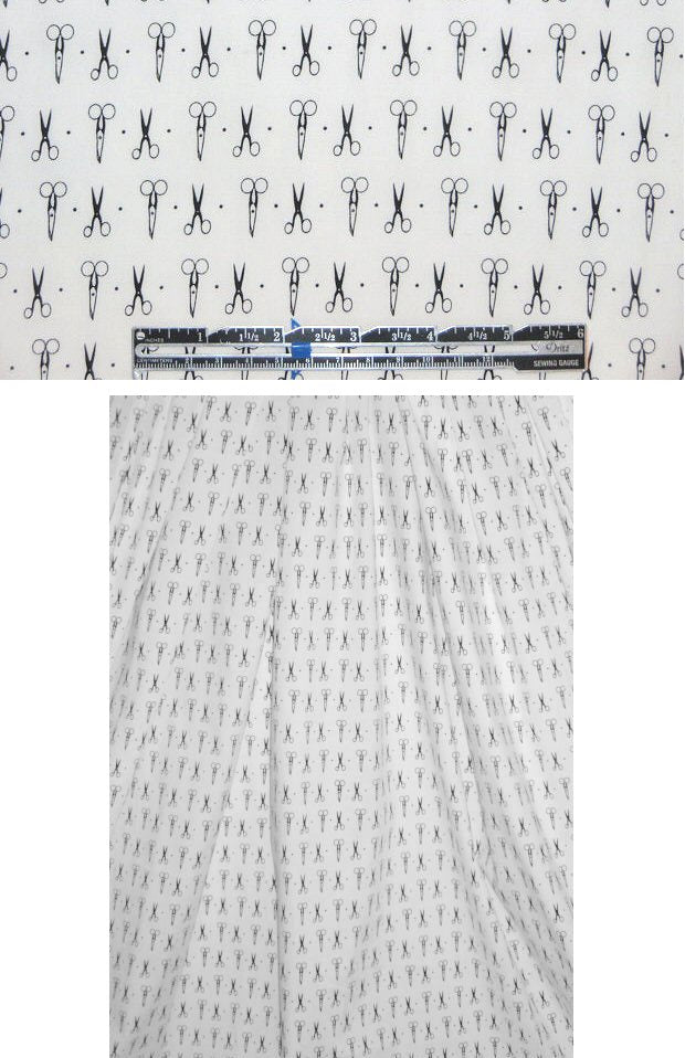 'making the cut' cotton/lycra shirting - black on white