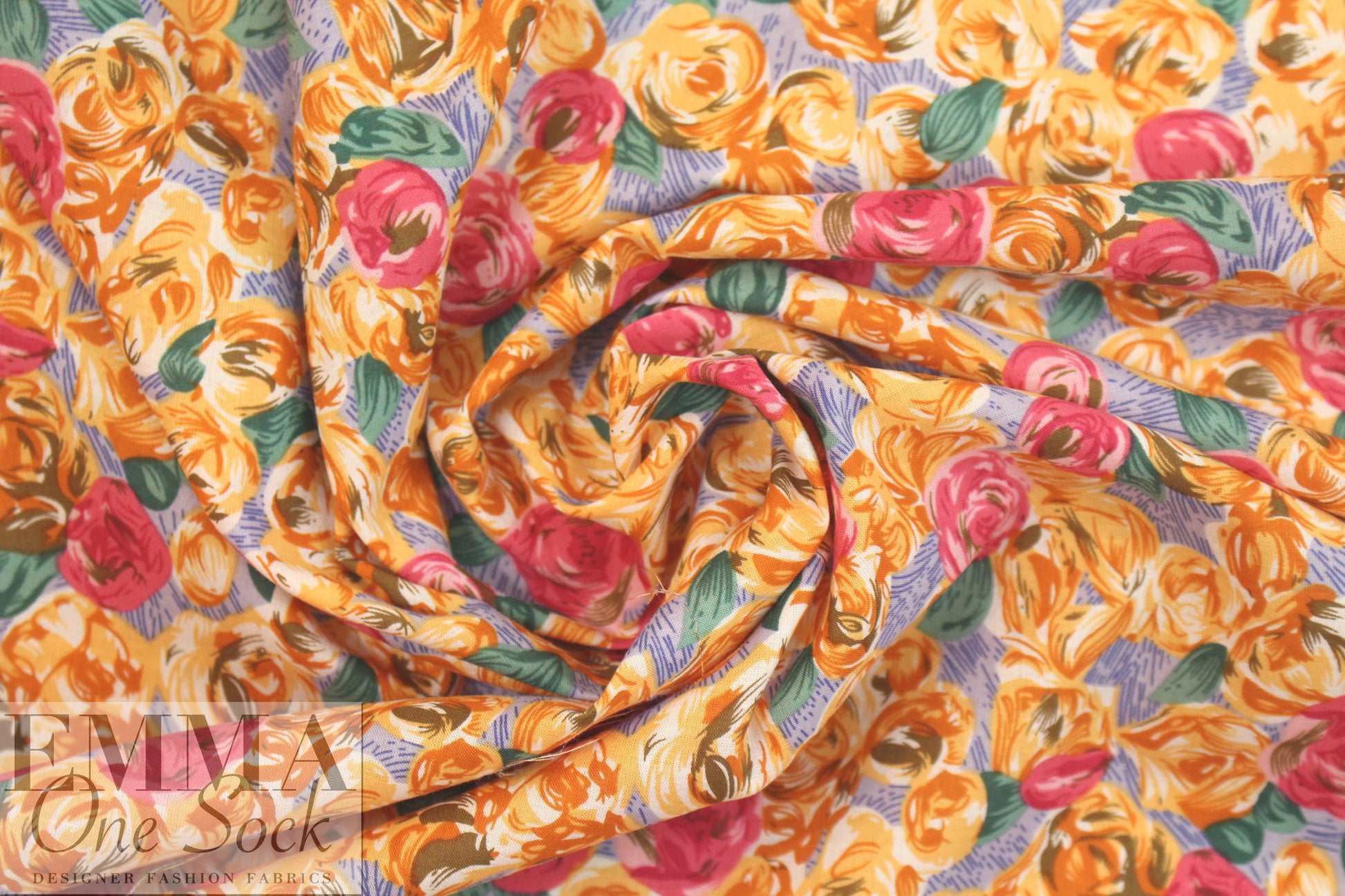 Liberty-esque cotton lawn - spice/pink/mint flowers