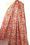lightweight cotton poplin woven - coral blossoms .75 yds