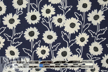 'field of flowers' cotton poplin - midnight 1.875 yd