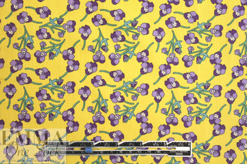 Liberty-esque cotton poplin - purple pansies