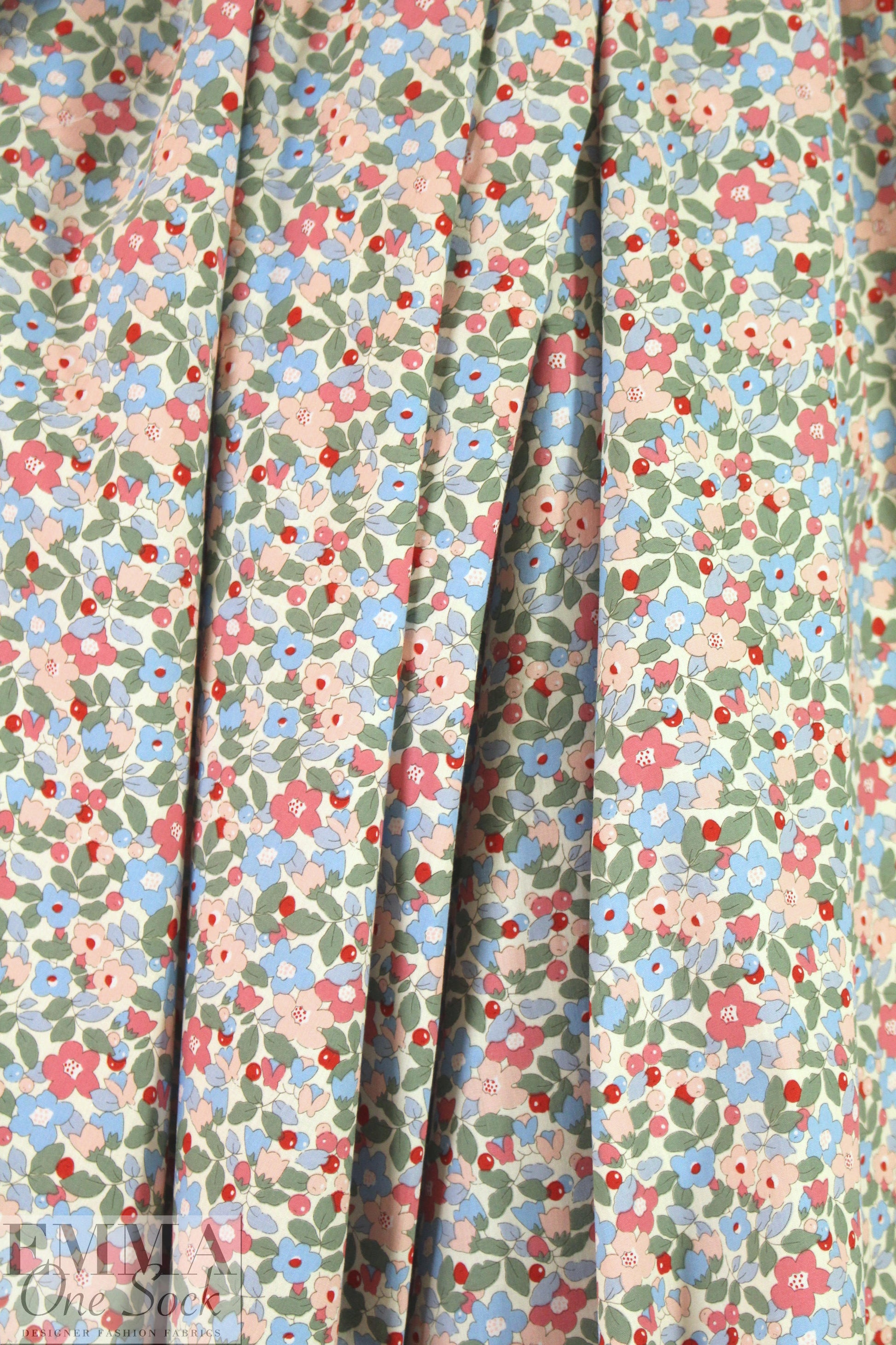 lightweight cotton poplin woven - little mauve/blue 1.5 yd