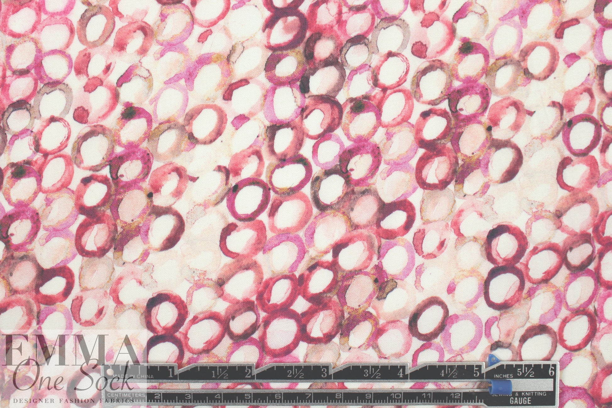 Italian watercolor circles lightweight cotton voile