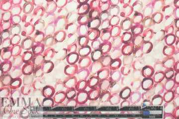 Italian watercolor circles lightweight cotton voile