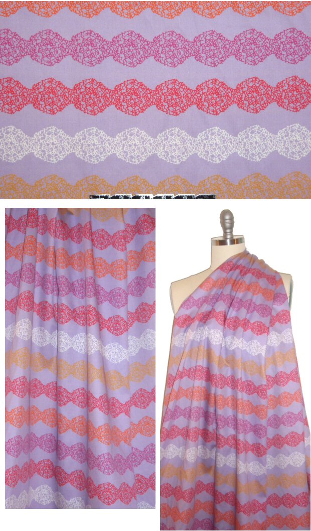 CA designer lacy stripes printed cotton shirting