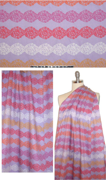 CA designer lacy stripes printed cotton shirting 1.5 yd