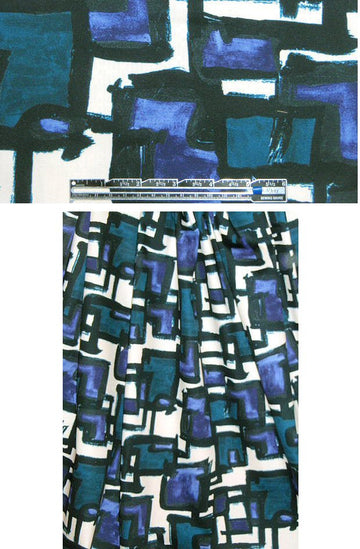 Mi11y teal/indigo graphic print cotton twill