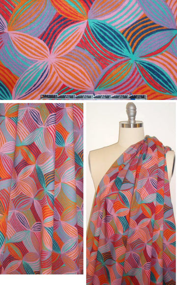 NY designer colorful pinwheels cotton lawn