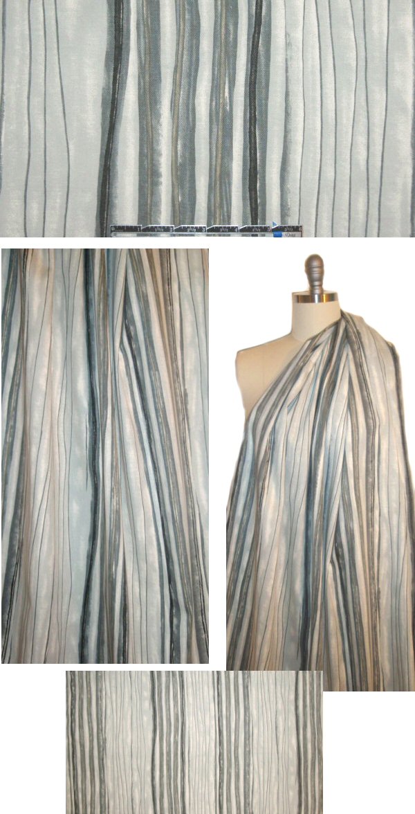 NY designer stripey doodles cotton/lycra twill