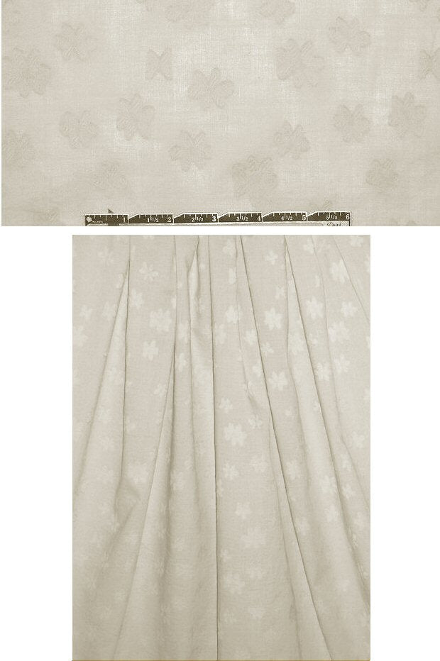 Italian clipped floral design cotton - bone