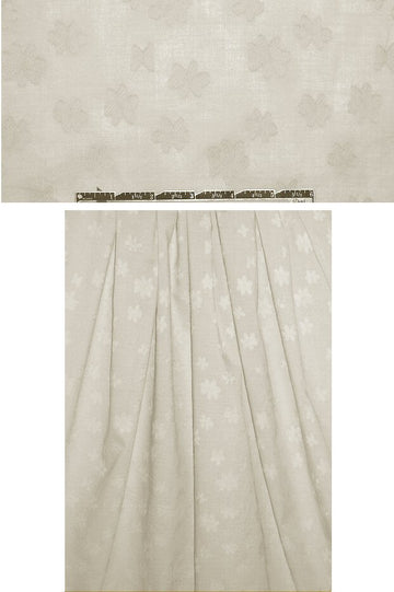 Italian clipped floral design cotton - bone .875 yds