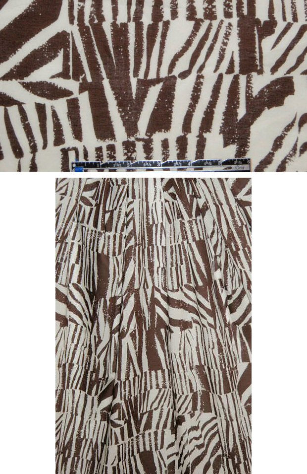 CA designer woodcut cotton lawn, espresso/ivory