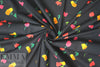 Caroline C0nstas little flowers on black cotton stretch shirting