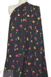 Caroline C0nstas little flowers on black cotton stretch shirting