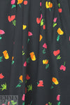 Caroline C0nstas little flowers on black cotton stretch shirting 1.75 yds