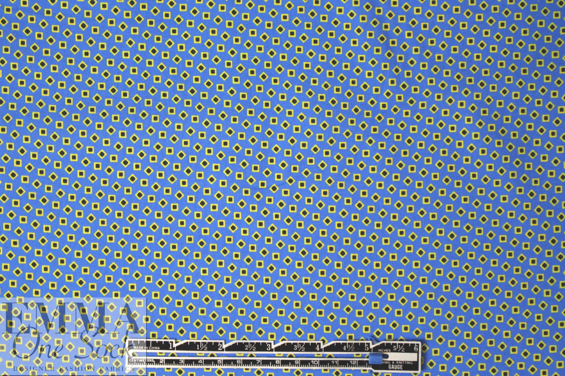 Caroline C0nstas teeny shapes cotton stretch - blue/yellow