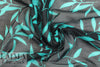 Caroline C0nstas 'leaf silhouette' cotton voile - black/teal