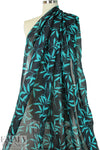 Caroline C0nstas 'leaf silhouette' cotton voile - black/teal