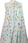 Caroline C0nstas flowers on stripes cotton stretch shirting