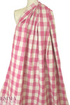 famous designer crinkle cotton plaid woven - pink/natural