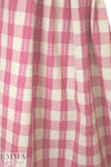 famous designer crinkle cotton plaid woven - pink/natural .75 yds