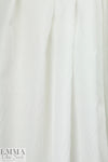 French grid texture white cotton shirting
