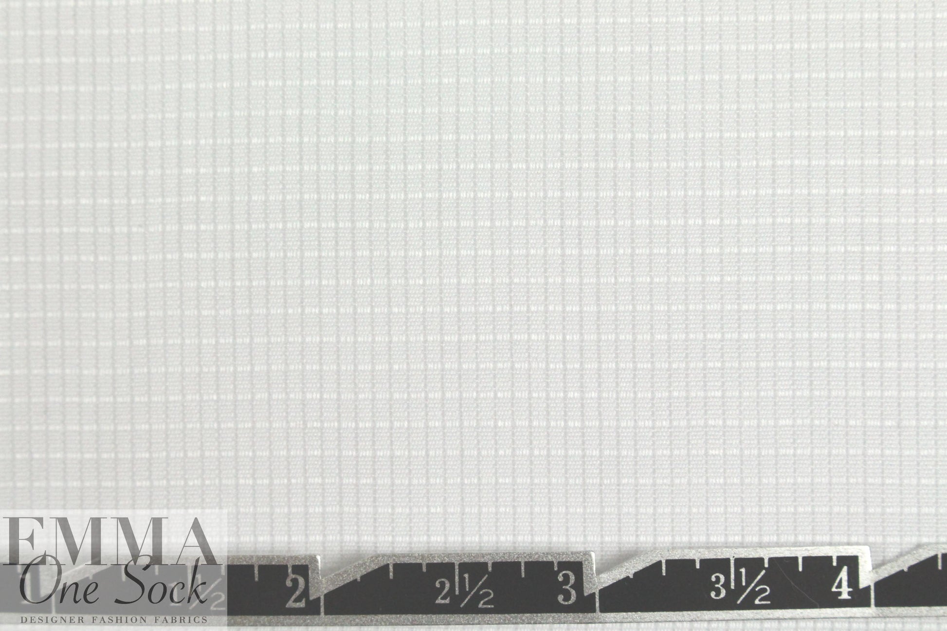 French grid texture white cotton shirting