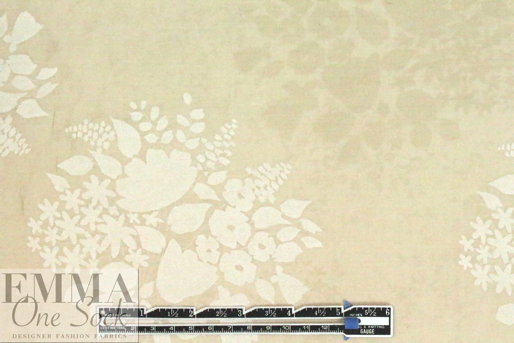Italian overprinted floral cotton jacquard voile