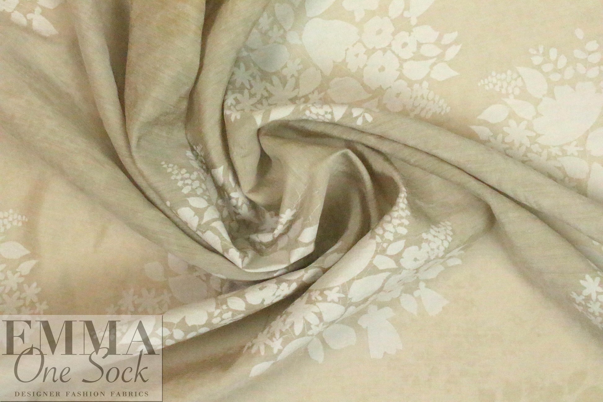 Italian overprinted floral cotton jacquard voile