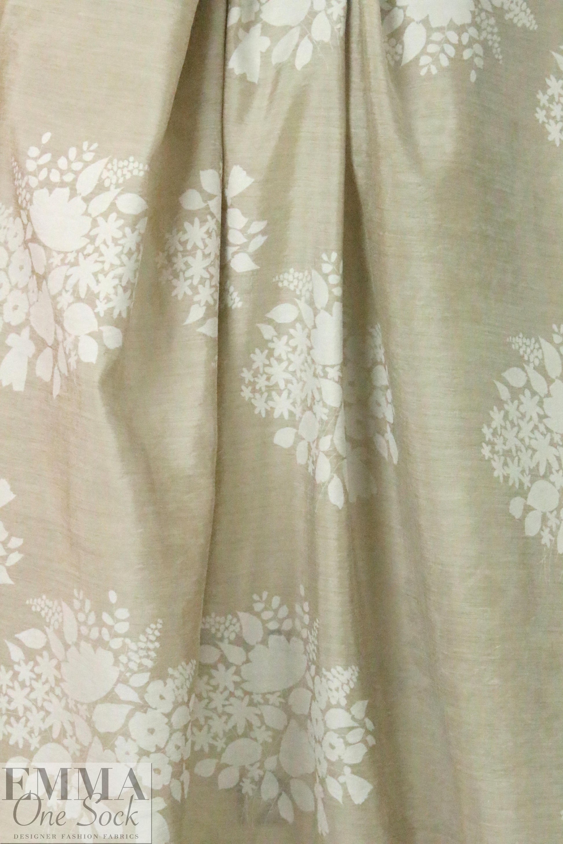 Italian overprinted floral cotton jacquard voile