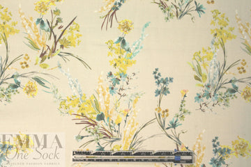 Derek L@m vintage floral cotton stretch woven - butter
